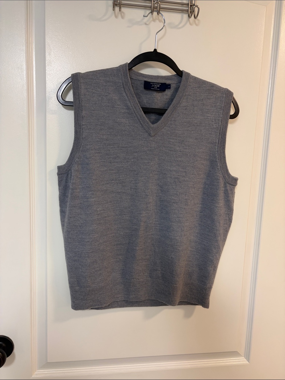 J. Crew Men's Heather Gray V-Neck Sweater Vest